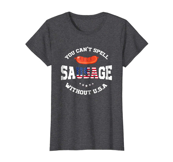 TECHSUWN You Can't Spell Sausage Without USA T-shirt