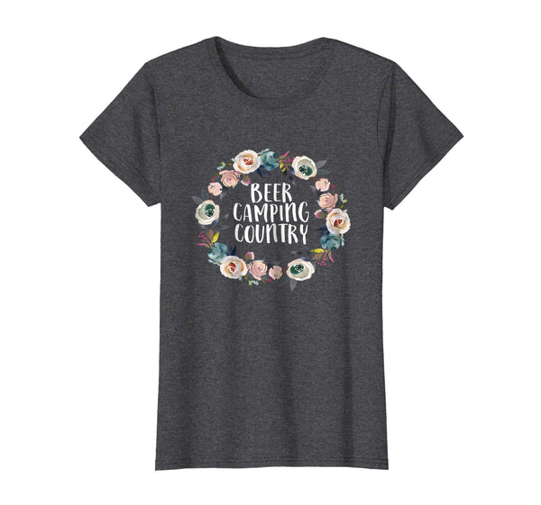 Beer Camping Country Novelty Music Floral Women's Shirt