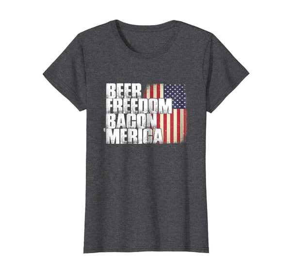 Beer Freedom Bacon 'Merica Patriotic US Flag Funny Shirt