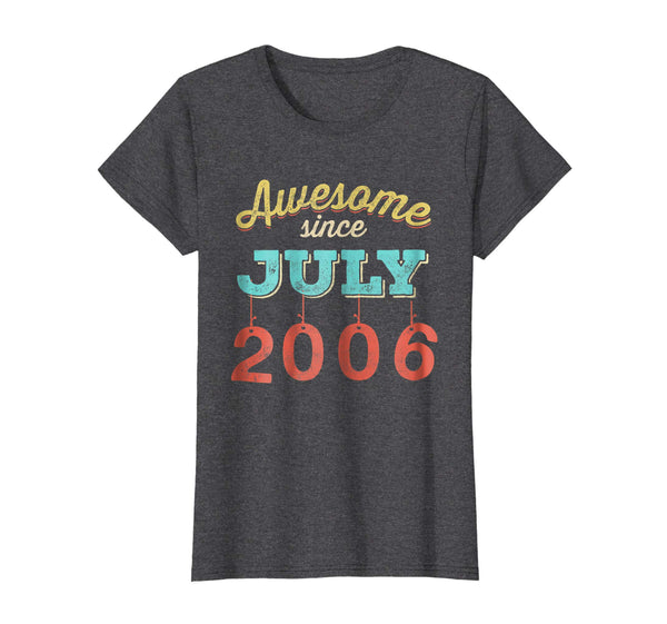Awesome since JULY 2006 12nd Vintage Birthday T Shirt Gift