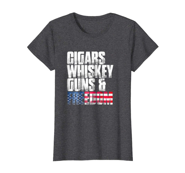 Cigars Whiskey Guns & Freedom Patriotic 4th Of July Shirt
