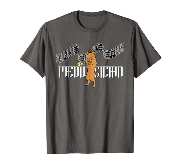 Music Cat Shirt - Music Notes Kitty Lover Trumpet Meowsician