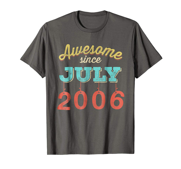 Awesome since JULY 2006 12nd Vintage Birthday T Shirt Gift