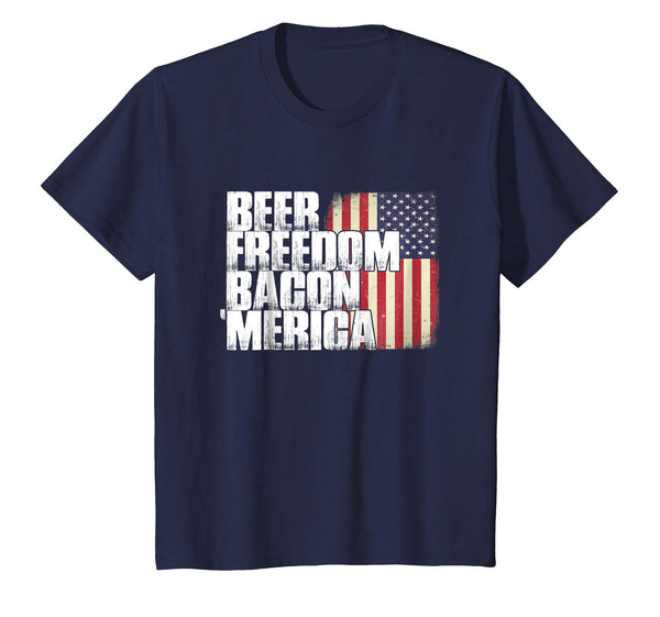 Beer Freedom Bacon 'Merica Patriotic US Flag Funny Shirt