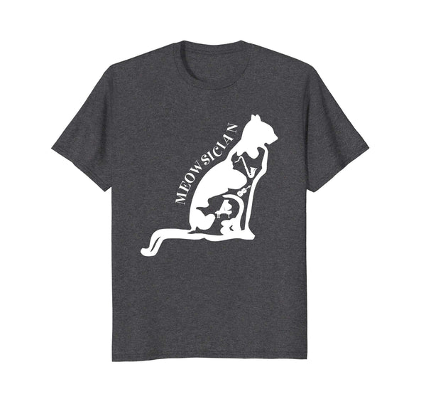 Meowsician Cat silhouette T - Shirt