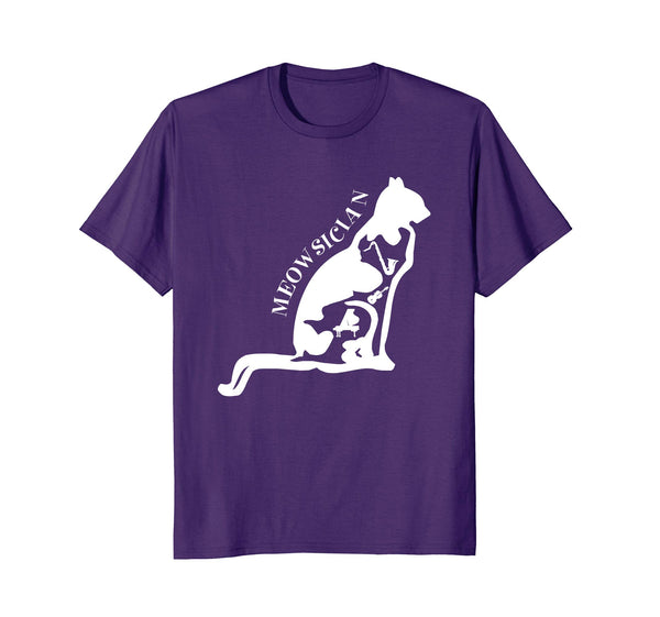 Meowsician Cat silhouette T - Shirt
