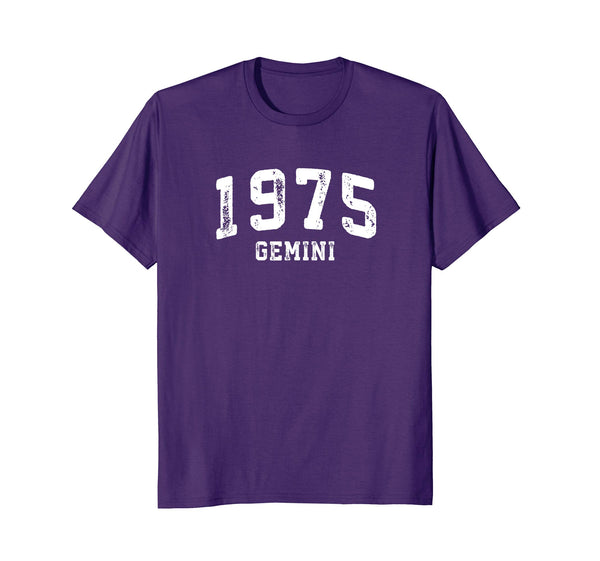 43rd Birthday Gift: Vintage 1975 Gemini Zodiac Pride T Shirt