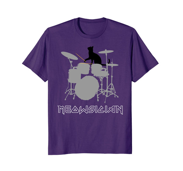 Meowsician Shirt Funny Cat Drums Musician Music Lovers Gift