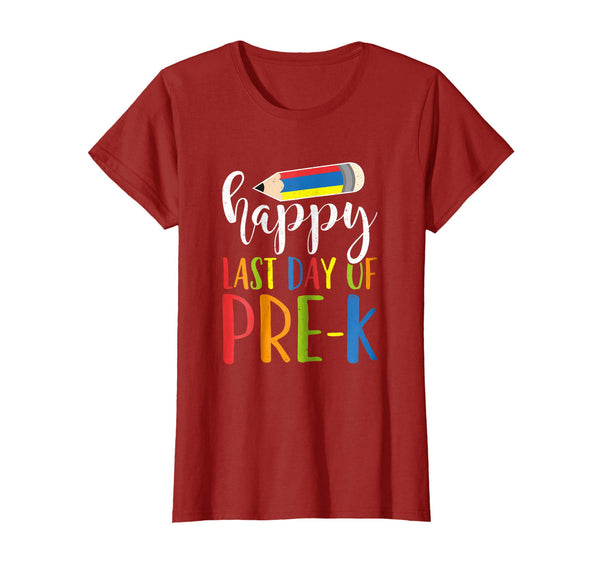 Happy Last Day Of Pre-K Shirt Teacher Student Grad Crayon