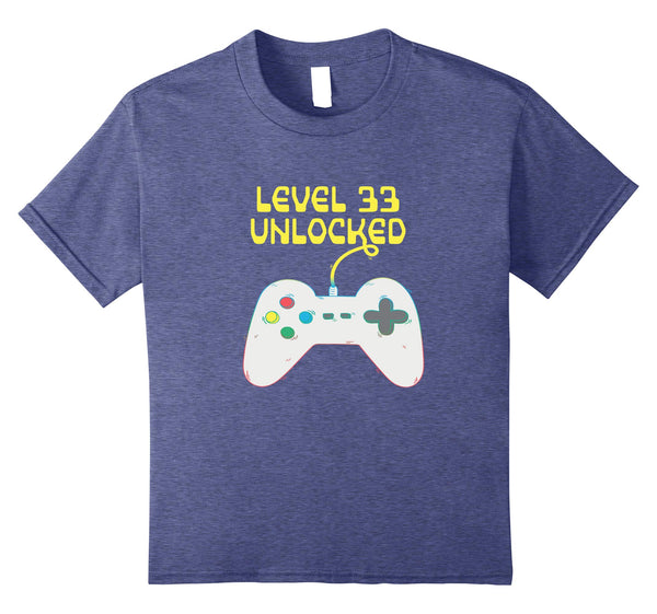33rd Birthday Level 33 Unlocked Funny Gamer Gift T Shirt