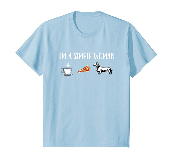 I'm a Simple Woman Coffee Pizza Doxie Dachshund Dog T-Shirt
