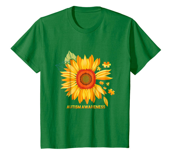 Autism Awareness Sunflower T-shirt Impressive Pieces Puzzle