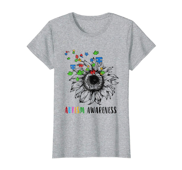 Autism Awareness Shirt Puzzle Sunflower Lover Parents Day